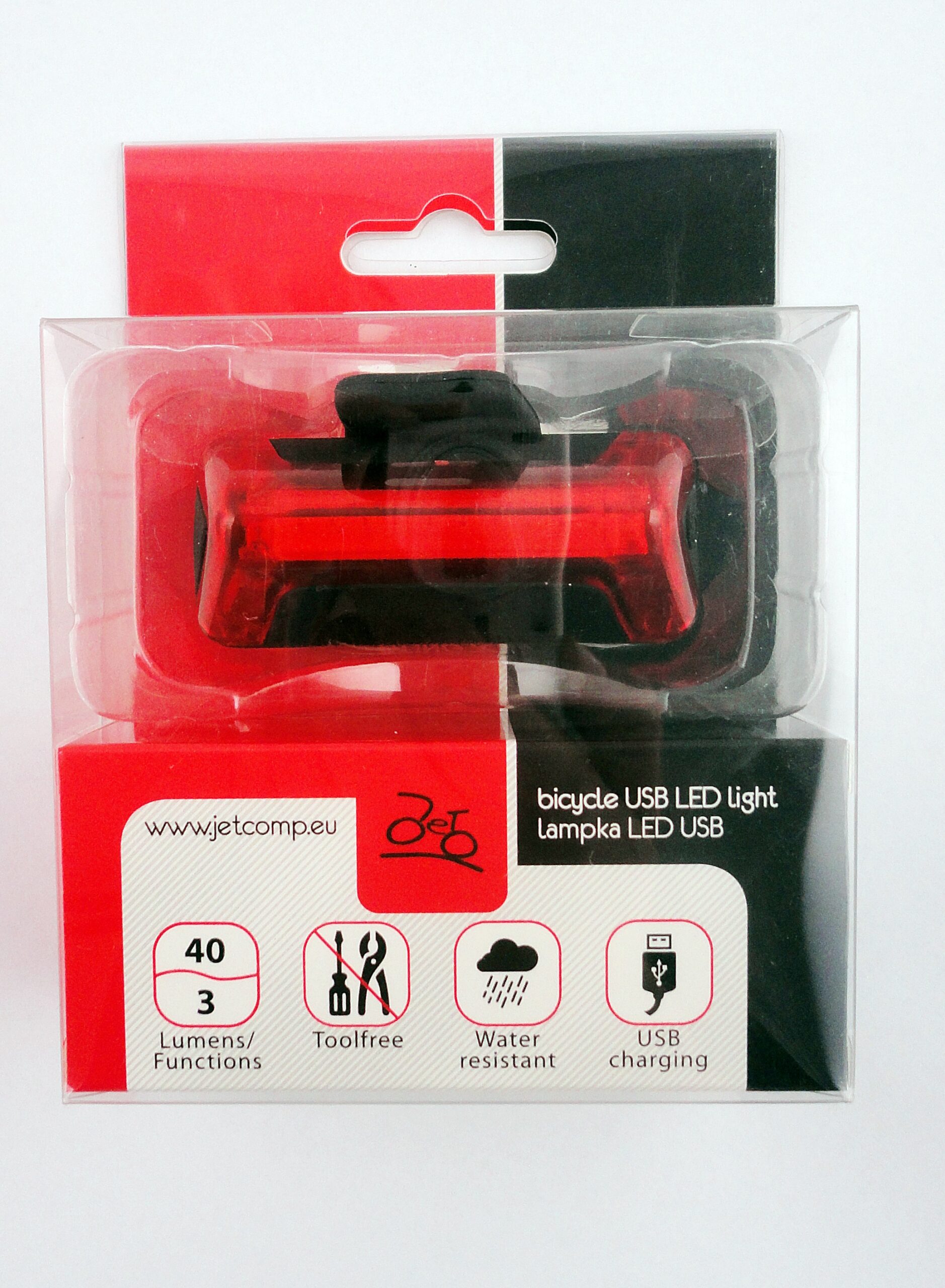 Lampka tył 40 lumenów USB